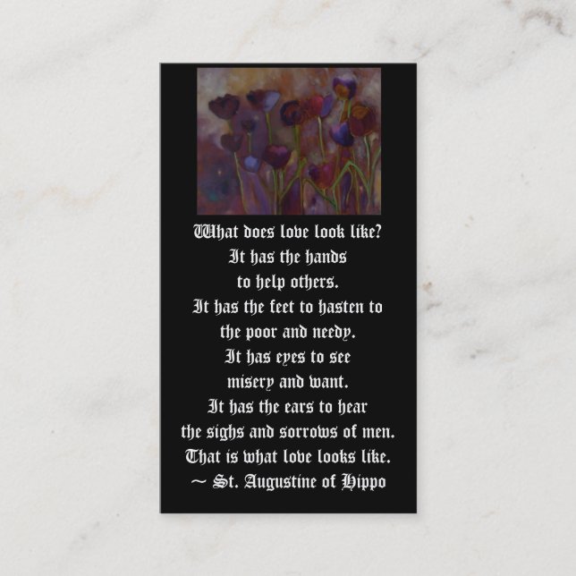 Carte De Visite À "ce qu'aime le ressembler ?" ~ St Augustine (Devant)