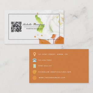 Carte de visite à code QR floral
