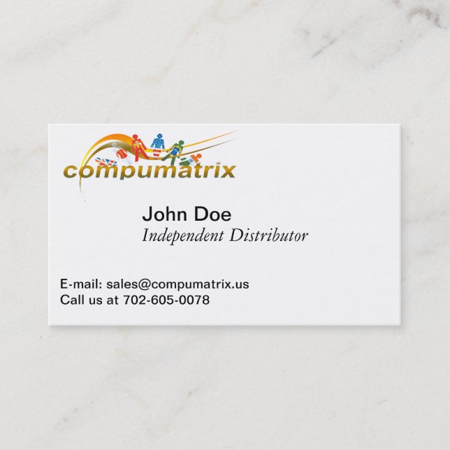 Carte de visite à double fonction de Compumatrix (Devant)