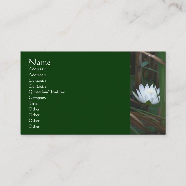 Carte de visite à fleurs Lotus Lotus (Devant)
