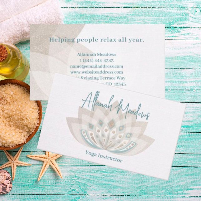 Carte de visite à fleurs Mandala Lotus (Créateur téléchargé)