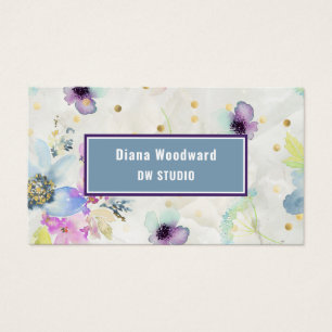 Carte de visite à fond floral moderne