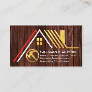Carte De Visite A-Frame Gold Toit Bois Constructeur manutentionneu