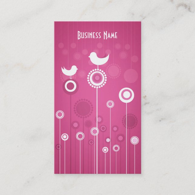 Carte de visite à la mode de conception florale (Devant)