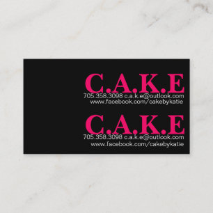 Carte de visite à la mode de petit gâteau de noir