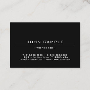 Carte De Visite À la mode lisse blanc noir moderne de Minimalisti
