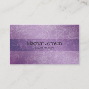 Carte de visite à la mode pourpre floral grunge