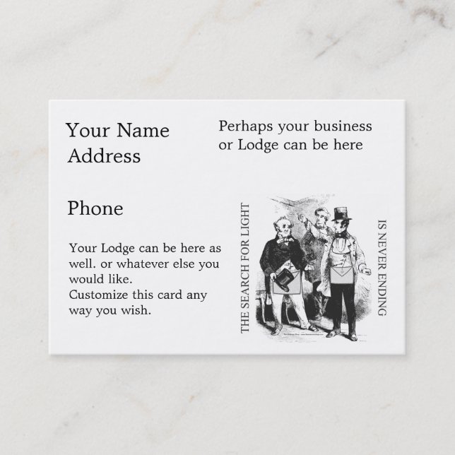 Carte De Visite À la recherche de la lumière (Devant)