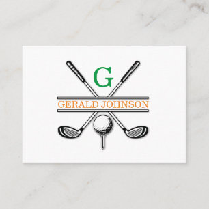 Carte de visite à monogramme de golf minimaliste