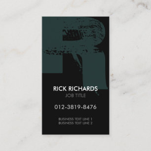 Carte de visite à monogramme lettre R