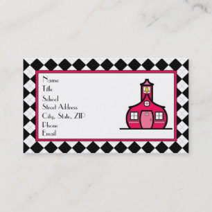 Carte de visite à motifs de losanges de professeu