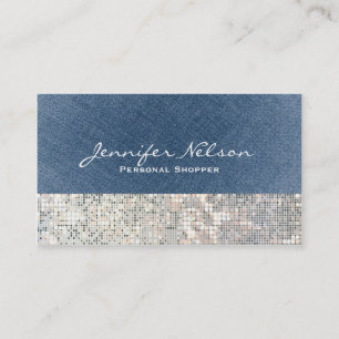 Carte de visite à paillettes de denim pailletée de