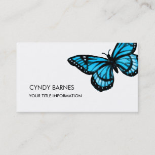 Carte de visite à papillon bleu turquoise