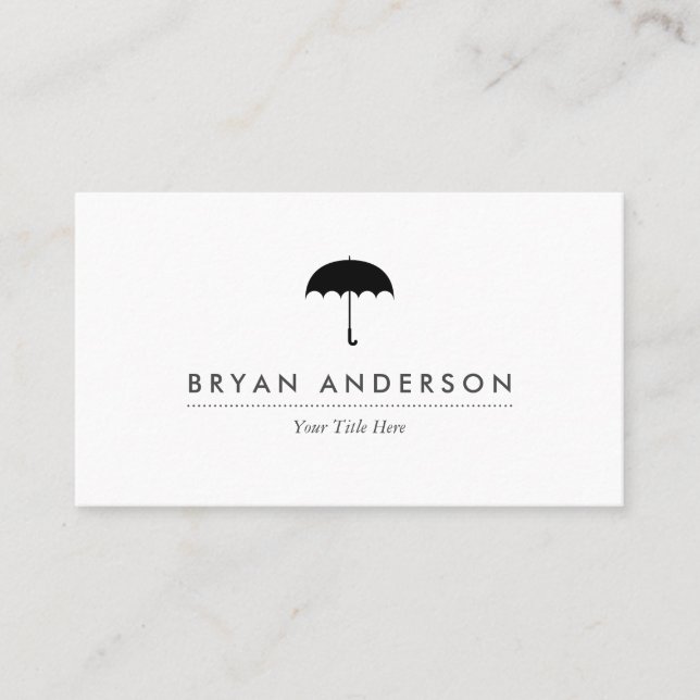 Carte de visite à parapluie noir (Devant)