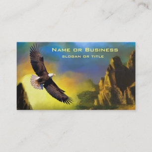 Carte De Visite A Patriotic Design with Bald Eagle Flying