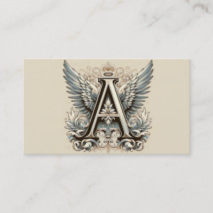 Carte De Visite A pour lettre alphabet Angel Initial