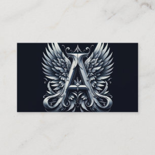 Carte De Visite A pour lettre alphabet Angel Initial