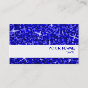 Carte de visite à rayures blanches Glitz Dark Blue