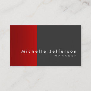 Carte de visite à rayures gris rouge tendance