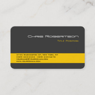 Carte de visite à rayures jaunes gris du coin rond