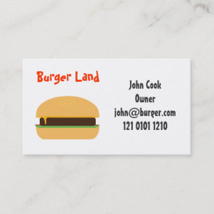 carte de visite à thème Burger