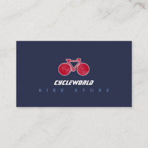 carte de visite à vélo bleu avec vélo rouge