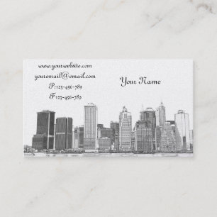 Carte De Visite abaissez l'horizon de Manhattan, New York City