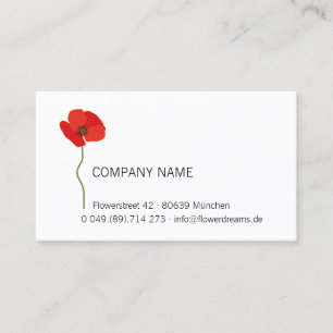 Carte De Visite Abee *Red Poppy* Papaver rhoeas .01.floral