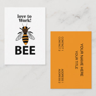 Carte De Visite Abeille aime travailler abeille