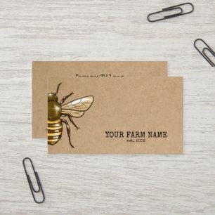 Carte De Visite Abeille Apiariste Ferme d'abeilles Honeycomb