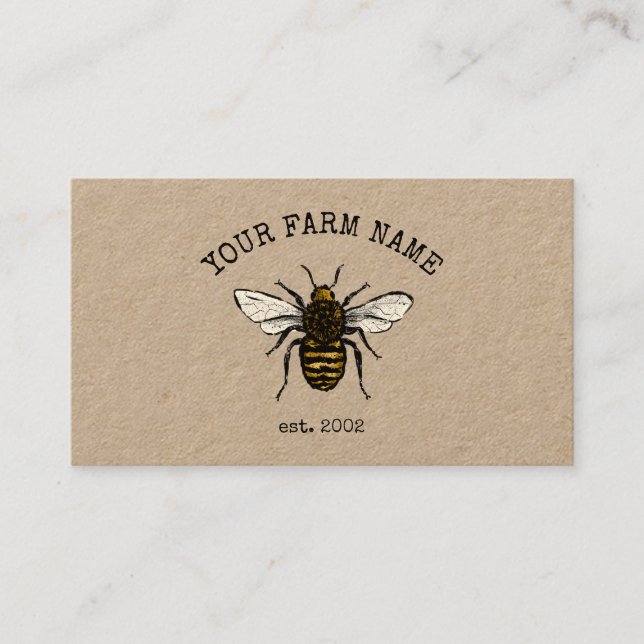 Carte De Visite Abeille Apiariste Ferme d'abeilles Honeycomb (Devant)