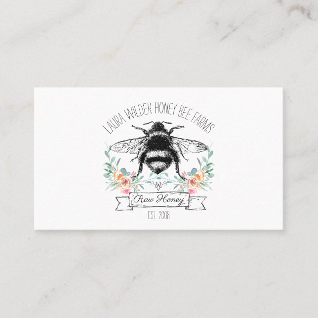 Carte De Visite Abeille apicole de miel de Whimsical (Devant)