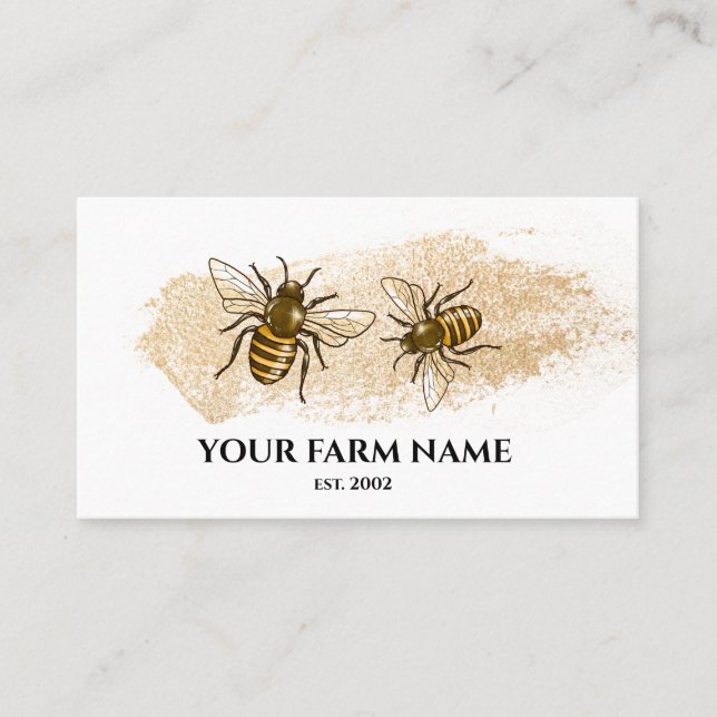 Carte De Visite Abeille apiculteur Apiariste abeilles Honeycomb (Devant)