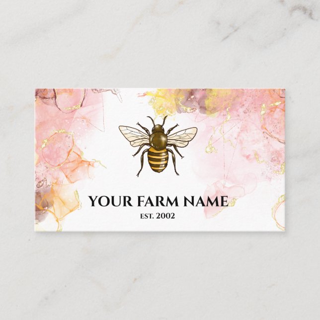Carte De Visite Abeille apiculteur Apiariste abeilles Honeycomb Bu (Devant)