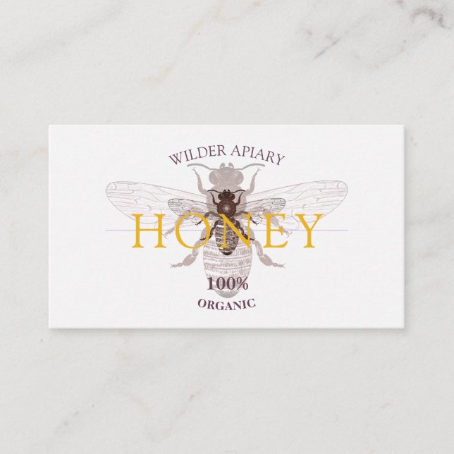 Carte De Visite Abeille apiculteur apiculture Apiary miel or (Devant)