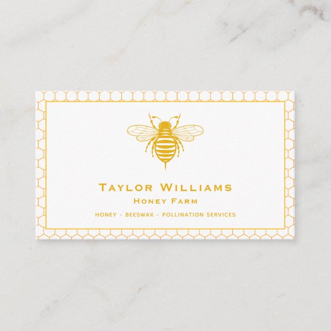 Carte De Visite Abeille apiculteur Miel Amier Fermier d'abeilles A (Devant)