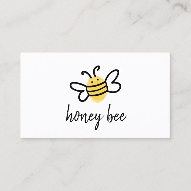 Carte De Visite Abeille blanche simple au miel (Devant)