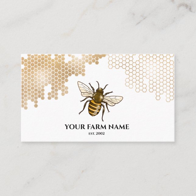 Carte De Visite Abeille de miel Abeille apiculteur Apiariste abeil (Devant)