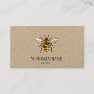 Carte De Visite Abeille de miel Apiariste Abeilles de miel