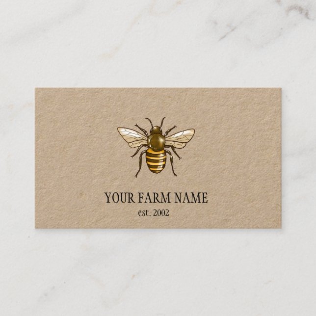 Carte De Visite Abeille de miel apiculteur Apiariste abeilles (Devant)