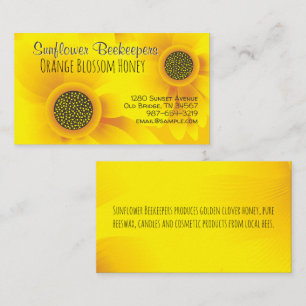 Carte De Visite Abeille de tournesol jaune Miel