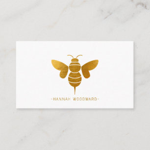 Carte De Visite Abeille métallique en or de Whimsical personnalisé