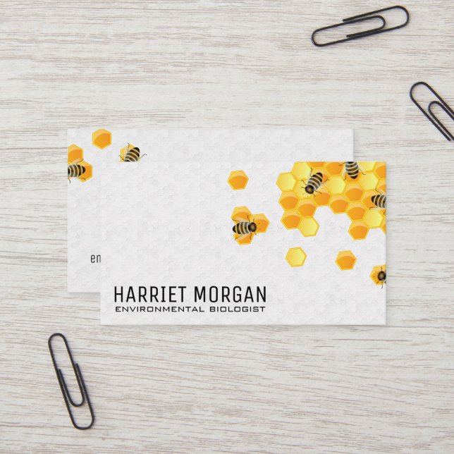 Carte De Visite Abeille | Peigne | Insecte (Devant/Arrière en situation)