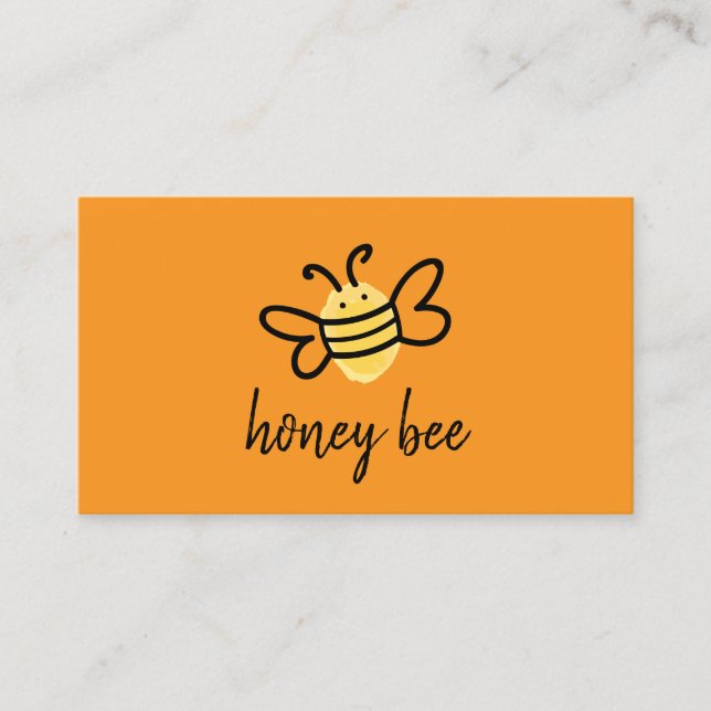 Carte De Visite Abeille Simple Orange (Devant)