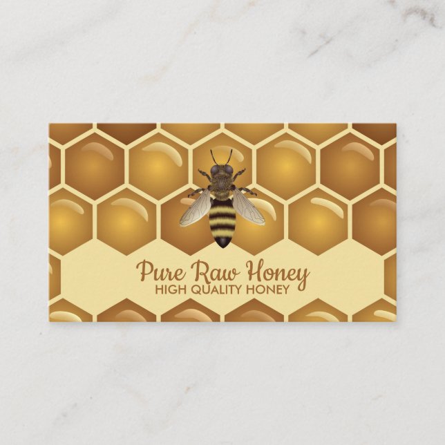 Carte De Visite Abeille sur le logo Honeypeb Apiarist (Devant)