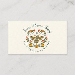 Carte De Visite Abeilles et fleurs Florales Élégantes et décorativ