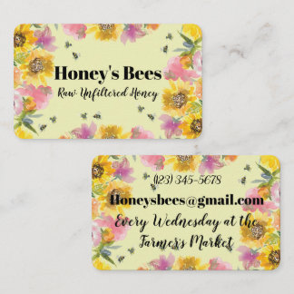 Carte De Visite Abeilles fleurs sauvages Style terroir Vendeur de