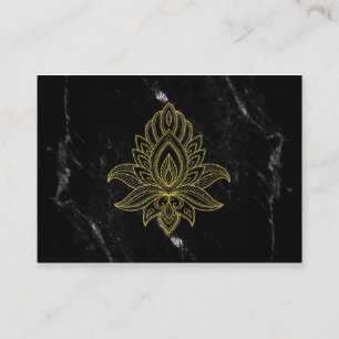 Carte De Visite Abrégé sur noir blanc marbre de Hamsa d'or sacré