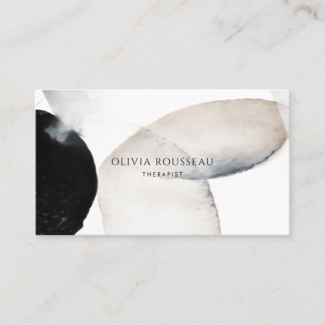 Carte De Visite Abstract Watercolor Shapes Therapist  (Devant)