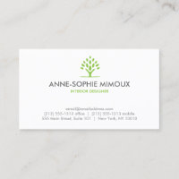 Abstrait arbre Feuilles Motif en vert/blanc